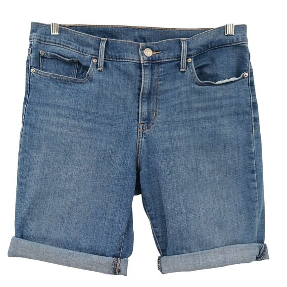 Levis Bermuda Jean Shorts Size 32 Rolled Cuff - Picture 1 of 13